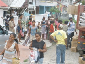 The scene at one of the distribution exercises at Herstelling