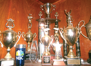 Just a few of the trophies won by Lord Canary