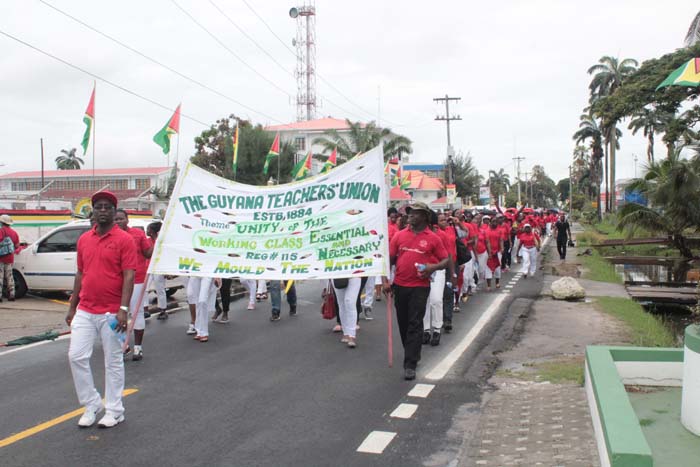 Participants at the Labour Day Parade last Sunday
