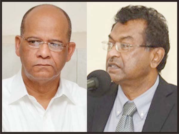 PPP General Secretary, Clement Rohee [left) and Minister of Public Security, Khemraj Ramjattan