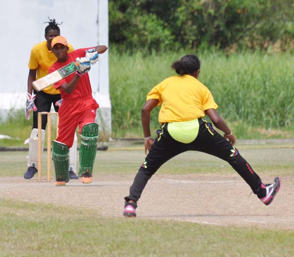 Shabika Gajnabi Punches Estel Lewis During Her 48 For Berbice Yesterday 