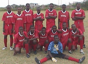 Some members of the Buxton United Football team.