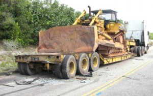 The truck which the car slammed into