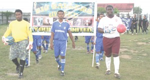 New Kids on the Block, Ballers United caught during the season opening March pastt at the Bartica Community Centre ground.