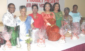 Honourees of the Bernice Mansell Foundation (from left):  Shelly Loraine Adams, Eileen Nadine Barkie, Savitri Chandrabose, Sheran Harper, Cheryl Elizabeth Peters, Yvonne Stephenson A.A and Pauline Louise Thompson.