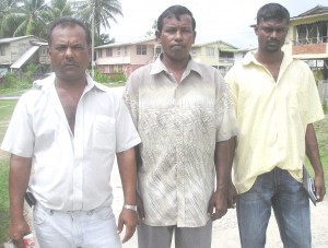 Cattle farmers Amardi Sumsar, Narad Jairam and Chatterpaul Sumsar.