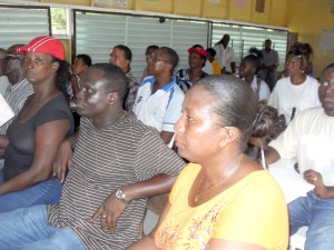  Some of the farmers during the meeting yesterday. 