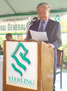 Chairman of the Board of Directors  of Sterling Products Limited  Dr Leslie Chin delivers his annual report