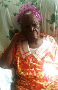 Alice Alberta Crawford a/ka Saucy who celebrated her 103rd birthday on Wednesday at Calcutta, Mahaicony, East Coast Demerara. 