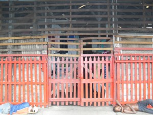 This entrance at the eastern side of the Bourda Market is still  a concern to vendors although repairs have been carried out.  Vagrants can be seen lying outside as persons enter the facility.