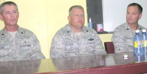 Part of the US Troop. From right, Lieutenant  John Buse, Patrick Keenan and Marvin Todd.