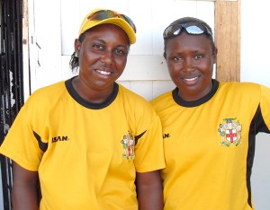  Player-of-the-Match Petra- Gaye Hanson  (left) and Karla Cohen who shared 6 wickets between them to help Jamaica to victory. 