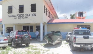 The GDF Coast Guard vessel appears to be the centre of attention as it is now positioned just outside the door of the Parika Police Station.