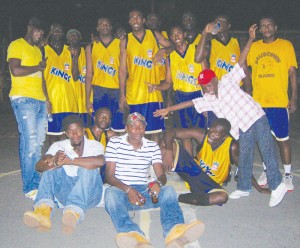 First Inter-Block Basketball Champions!!! The first team to win the Ministry of Culture,  Youth and Sport Inter-Block Basketball C/ships, Central Mackenzie/Retrieve /Kara-Kara pose for this Kaieteur Sport photo following their win Saturday night.