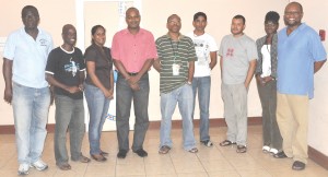 The new Executives of the GPA from left: Adam Harris, Nigel Williams, Nazeema Raghubir, Gordon Mosley, Kwesi Isles, Neil Marks, Andre Haynes, Sharmain Cornette and Enrico Woolford.