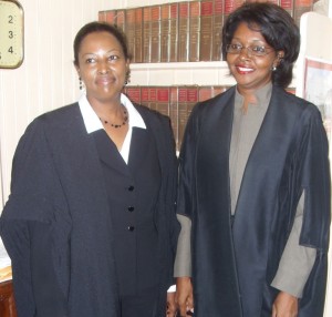  Newly admitted to the bar Jacqueline Graham with Madame Justice Dawn Gregory-Barnes