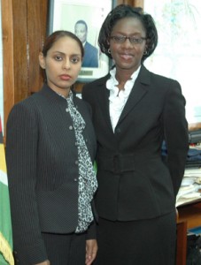 From left: Adela Nagamootoo and Omeyana Hamilton