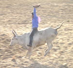 Part of the action at last weekend’s rodeo at West Coast Berbice. 