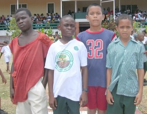 Nevan Adonis (2nd left) flanked by Nevan Adonis  (extreme L), Nixon Cheeks (2nd right) and Matthew Greaves. 