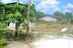 The church in background on the  disputed Coverden East Bank location.