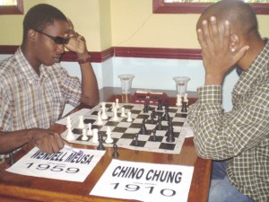 Wendell Muesa and Chino Chung (right) in action.