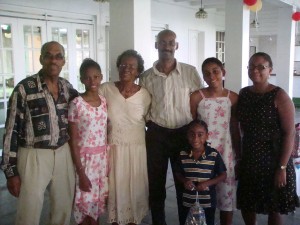 Colin Wiltshire (left) along with his wife (2nd left) son Garfield (centre), grandchildren and daughter in law Roxanne in an earlier photo. 