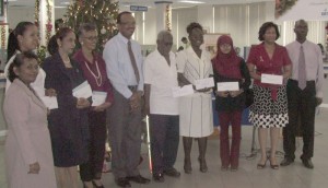 Donation recipients and Bank officials at the presentation.