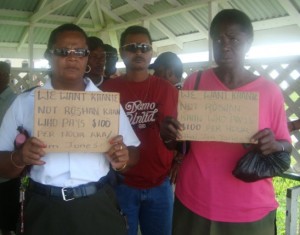 The protesting security guards