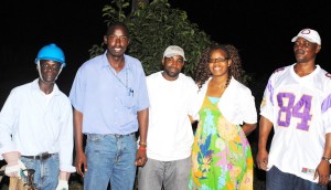 “Members of God’s Creation I am” at Centre Sean Haley and  Jeanette Gomes (Second from right) along wih GPL Staffers during the installations.