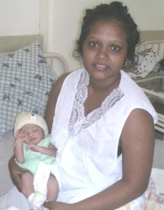 Navashree Anirood and her baby