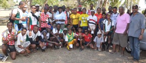 Happy family!!! Competitors, sponsors and some supporters pose following the presentation of prizes yesterday at the National Park.