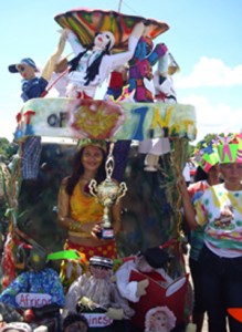 The winning float, depicting the six races, came from the Department of Education, Region Nine.