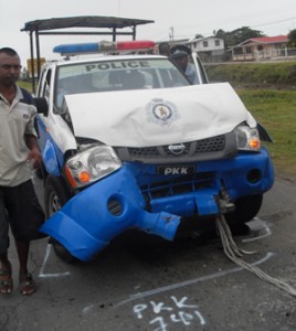 The police vehicle.