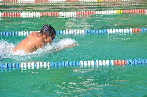 Ronaldo Rodrigues compete during  his return to the local scene yesterday.