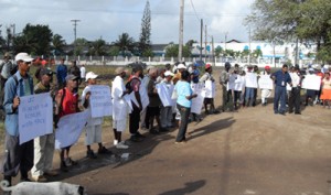 Some of the protesting workers