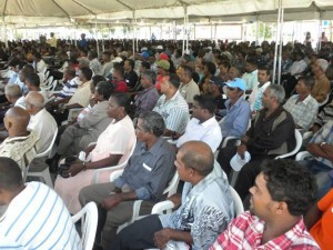 Sugar workers and other invitees at the  honouring of GuySuCo’s champion workers yesterday.