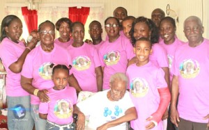 'Cousin Olga' surrounded by her immediate family and friends during the special birthday celebrations last weekend