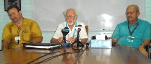 From left: John Isaacs, Maintenance Officer of CAMS; Kit Nascimento, Public Relations Consultant and Anthony Mekdeci, Chief Executive Officer of Ogle Airport Inc.