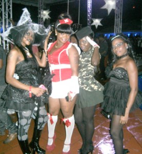 A group of women who took part in the Halloween festivities