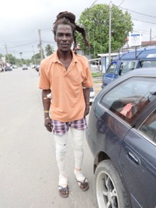 The injured Conrad Giddings after he was discharged from hospital. 