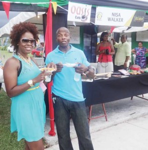 The Givans stationed themselves at the Guyanese booth