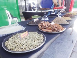 Some of the spices displayed 