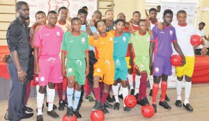 Christianburg Wismar Sec: Caption- Defending champions Christianburg/Wismar Secondary School pose for a photo op at the Launching of this year’s Competition which was conducted in Linden.