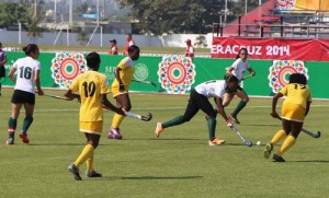 Sweeper Ulrica Sutherland, who had an outstanding tournament, making her way through the midfield.  