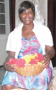 Displaying the basket as the perfect receptacle for exhibiting flower arrangements