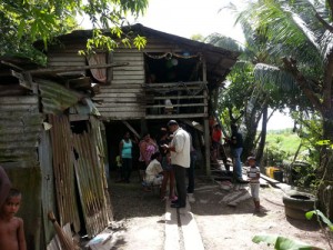  Grieving relatives gathered at Ransundar's home yesterday