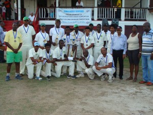 Flashback! Members of the wining DCC team display their prizes after their victory in the Noble House Sea Foods second division competition. 