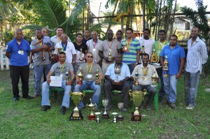 Rewarded! The GNRA top fullbore and smallbore shooters take a photo following the 2014 presentation and awards ceremony.