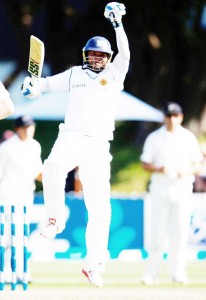 Kumar Sangakkara brings up his 11th Test double century. (Getty Images)