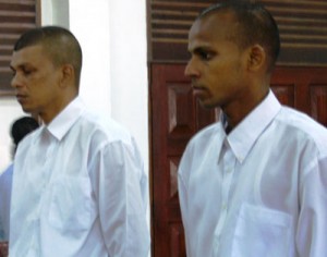 The two accused Almond Hunte, left, and Sohan Busgith 